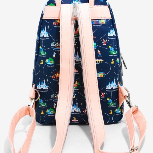 Disneyland 65th Anniversary Map 2-in-1 Convertible Mini Backpack Loungefly NWOT - Picture 5 of 10